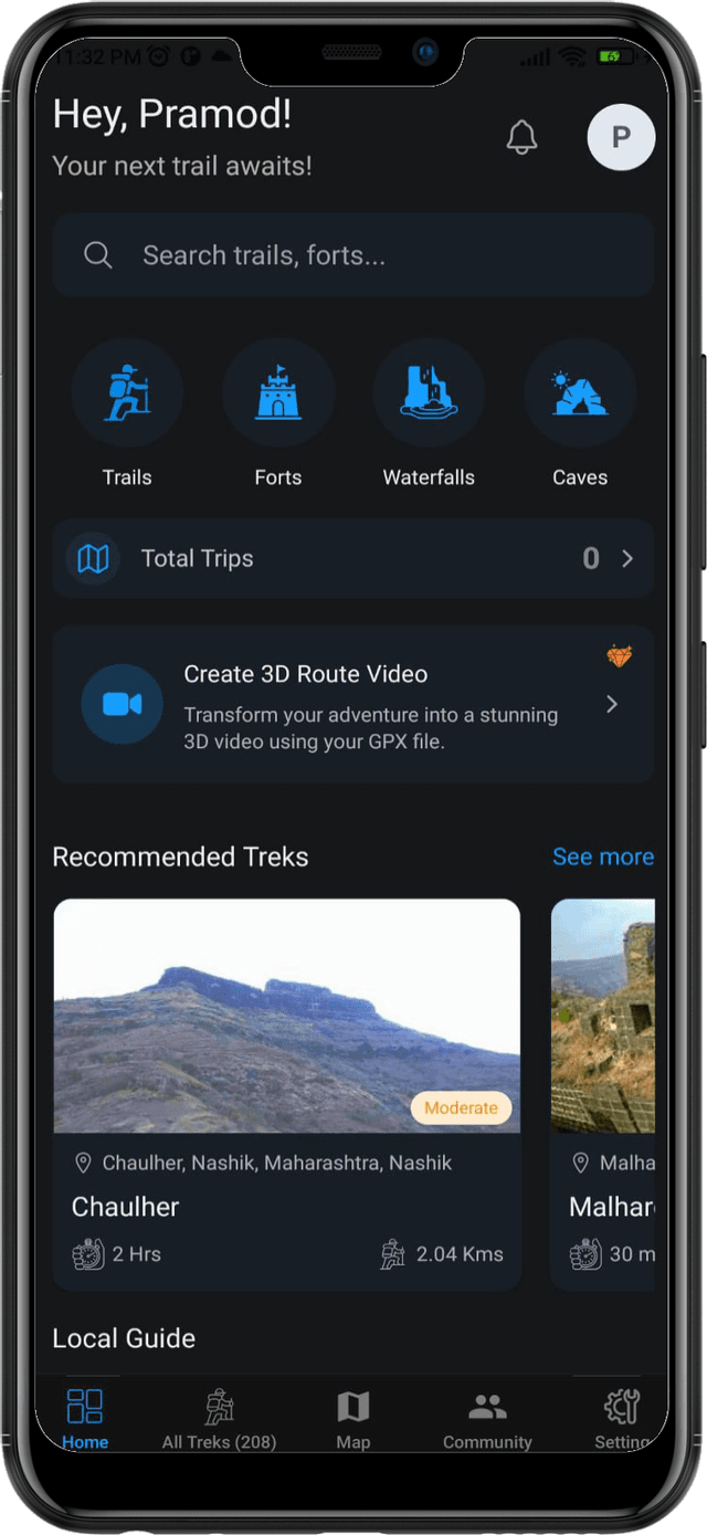 Durg App Home Screen