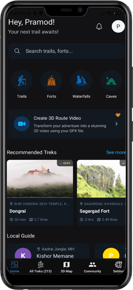 Durg Trek Profile Screen